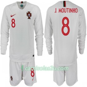 Camisolas de Futebol Portugal J. MOUTINHO 8 Criança Equipamento Alternativa Copa do Mundo 2018 Manga Comprida